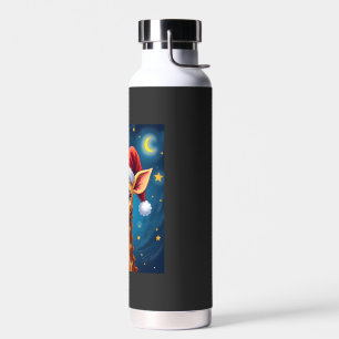 Weihnachtsgiraffe Santa Hut Sternennacht Feiertags Trinkflasche