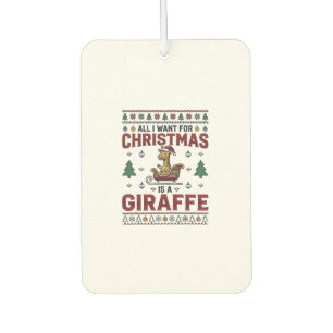 Weihnachtsgiraffe-Schlitten Lustiges Feiertags-T-S Autolufterfrischer