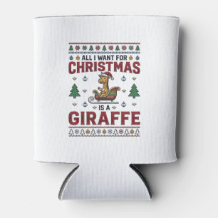 Weihnachtsgiraffe-Schlitten Lustiges Feiertags-T-S Dosenkühler