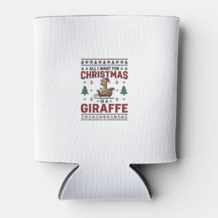 Weihnachtsgiraffe-Schlitten Lustiges Feiertags-T-S Dosenkühler