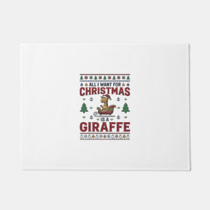 Weihnachtsgiraffe-Schlitten Lustiges Feiertags-T-S Fußmatte