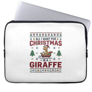 Weihnachtsgiraffe-Schlitten Lustiges Feiertags-T-S Laptopschutzhülle