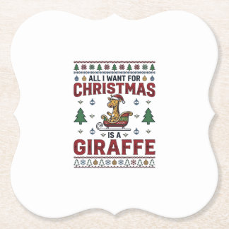 Weihnachtsgiraffe-Schlitten Lustiges Feiertags-T-S Untersetzer