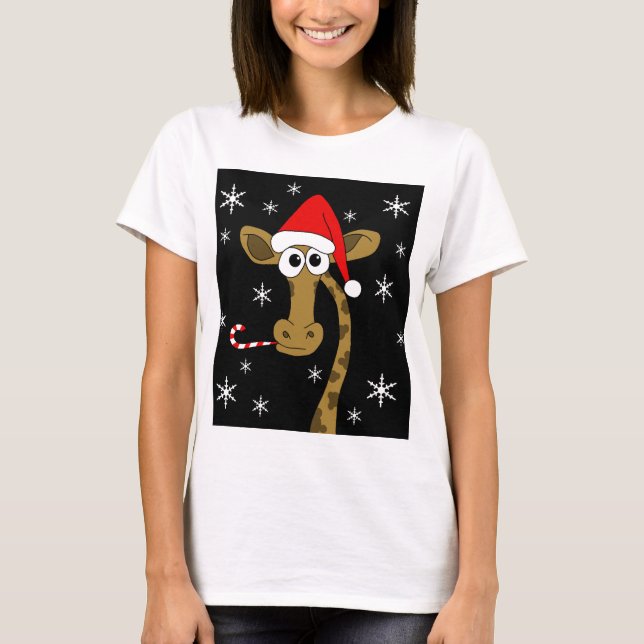 Weihnachtsgiraffe T-Shirt (Vorderseite)