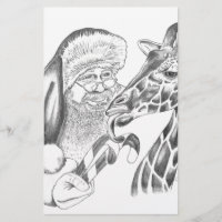 Weihnachtsgiraffe und Weihnachtsmann