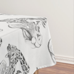 WeihnachtsGiraffe und Weihnachtsmann Tischdecke
