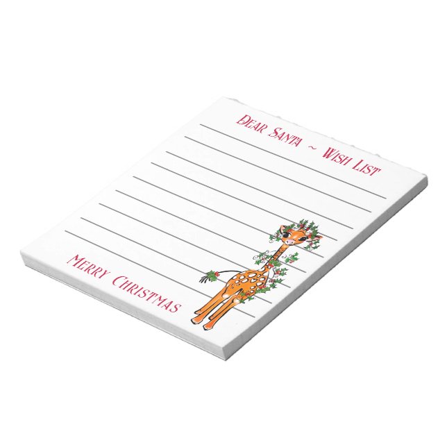 Weihnachtsgiraffe, Weihnachtswunschliste des Weihn Notizblock (Rotiert)