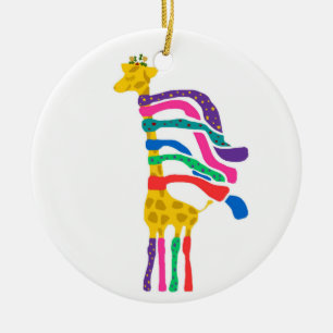 Weihnachtsgiraffen-Verzierung Keramikornament