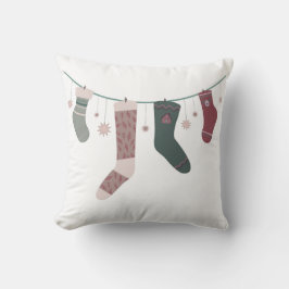 Weihnachtsgirlande aus fröhlichen Socken Kissen