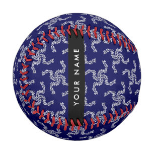 Weihnachtsgirlande, Blau, Ihr Name, Personalisiere Baseball