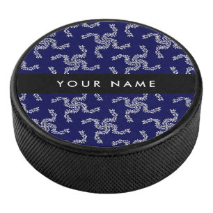 Weihnachtsgirlande, Blau, Ihr Name, Personalisiere Eishockey Puck