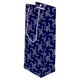 Weihnachtsgirlande Blau, Weihnachtsdekoration, Xma Geschenktüte Für Weinflaschen