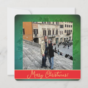 Weihnachtsgirlande + Foto Flache Festtagskarte Feiertagskarte