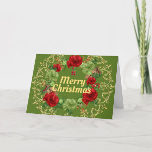 Weihnachtsgirlande mit goldenem Rand Karte