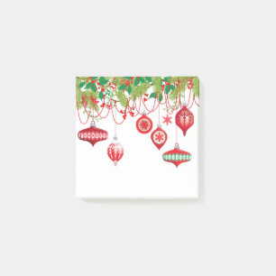 Weihnachtsgirlande und post-it klebezettel