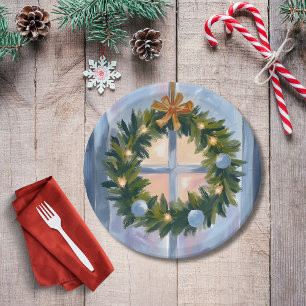 Weihnachtsgirlande Wasserfarben Pappteller