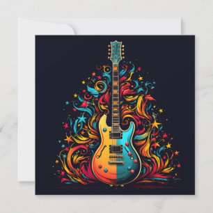 Weihnachtsgitarre-Christbaum-Grußkarte Feiertagskarte