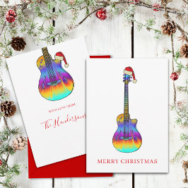 Weihnachtsgitarre cool Psychedelic Feiertagskarte
