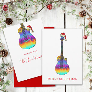 Weihnachtsgitarre cool Psychedelisch Feiertagskarte