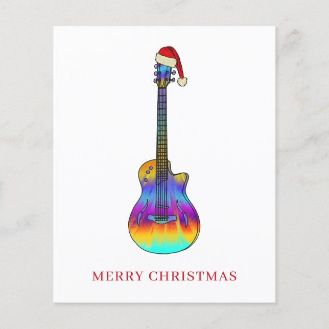 Weihnachtsgitarre cooles buntes Budget Flyer (Vorne)