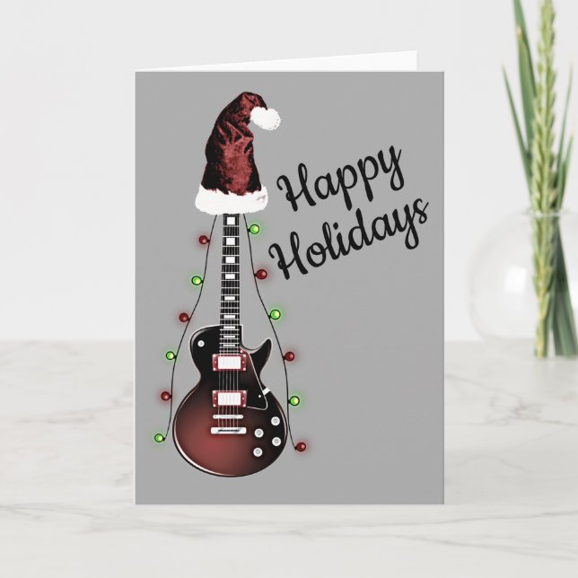 Weihnachtsgitarre Rocker Musiker Holiday Gitarrist Karte (Vorderseite)