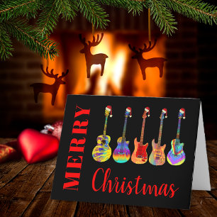 Weihnachtsgitarre Santa Feiertagskarte