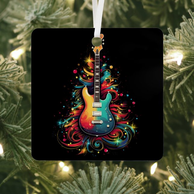 Weihnachtsgitarre Weihnachtsbaumschmuck Ornament Aus Metall (InSitu)