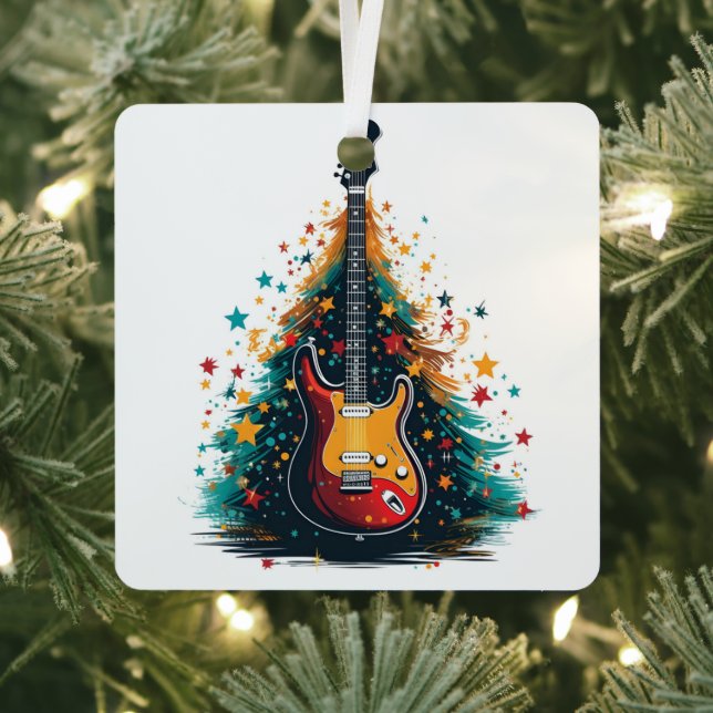 Weihnachtsgitarre Weihnachtsbaumschmuck Ornament Aus Metall (InSitu)