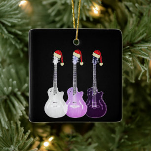 Weihnachtsgitarren Elektrisch Pink Lila Keramikornament