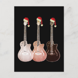 Weihnachtsgitarren Vintag festliche Retro Feiertagspostkarte