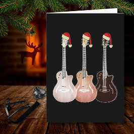 Weihnachtsgitarren Vintag festliche Retro Karte