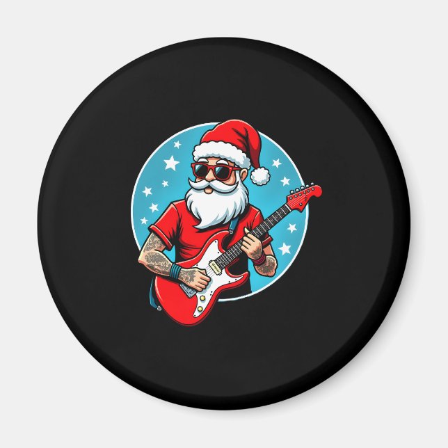 Weihnachtsgitarrist Rockmusic Christmas (3) Magnet (Vorne)