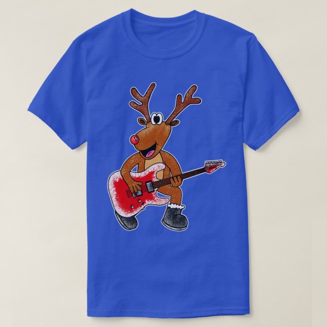 Weihnachtsgitarrist Rudolf The Rentier Electric G T-Shirt (Design vorne)