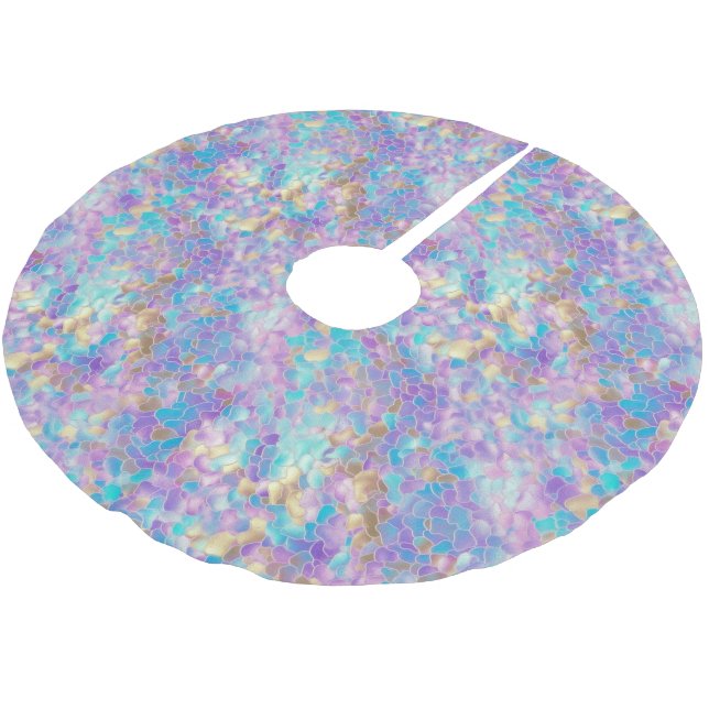 Weihnachtsglam Tree Skirt Polyester Weihnachtsbaumdecke (Schrägansicht)