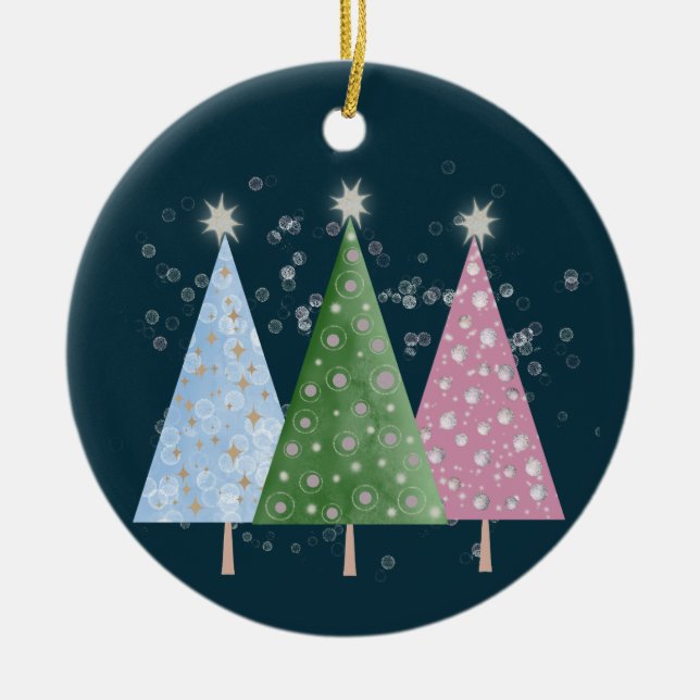 Weihnachtsglanz Keramik Ornament (Vorne)