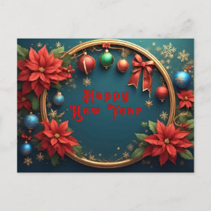 Weihnachtsglanz-Kranz 🎄✨ Weihnachtsstern-Ornament Feiertagspostkarte