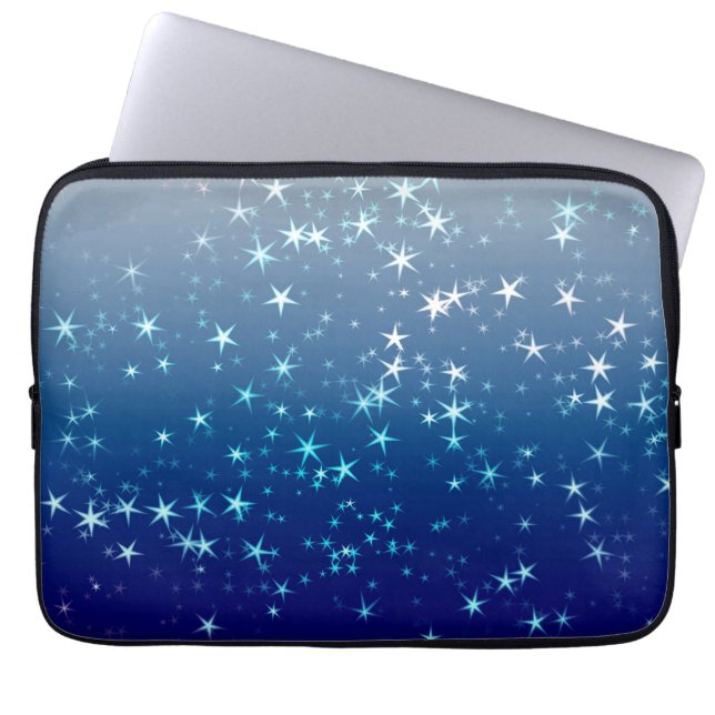 Weihnachtsglanz Sterne Blauer Himmel Laptopschutzhülle (Vorderseite)