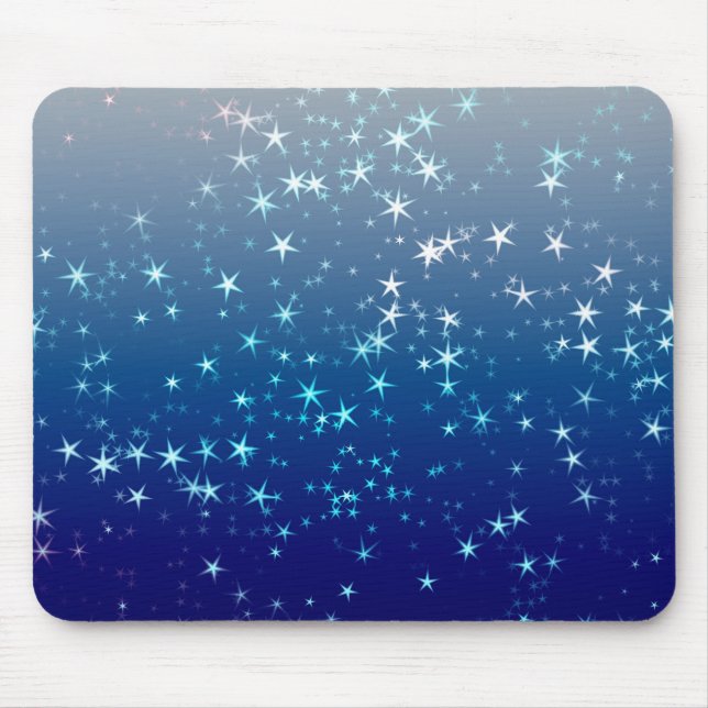 Weihnachtsglanz Sterne Blauer Himmel Mousepad (Vorne)