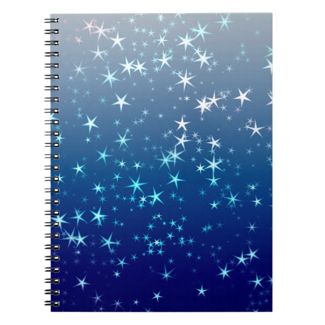 Weihnachtsglanz Sterne Blauer Himmel Notizblock (Vorderseite)