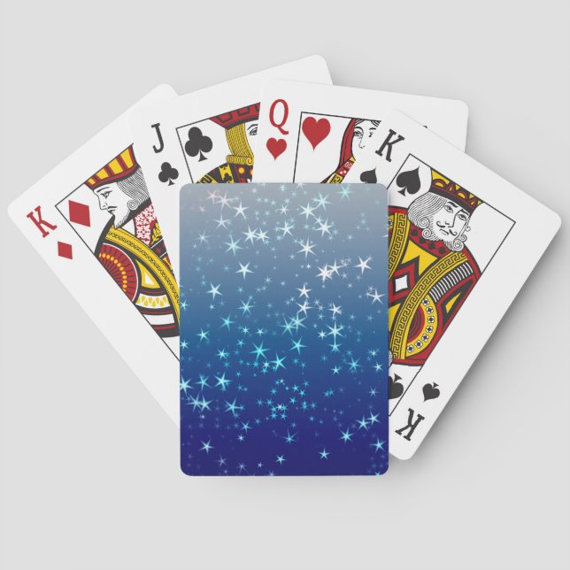 Weihnachtsglanz Sterne Blauer Himmel Spielkarten (Rückseite)