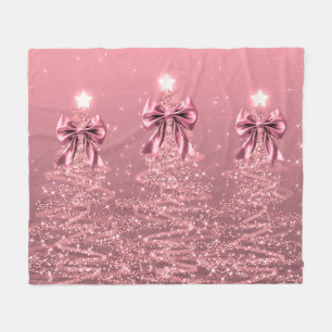 Weihnachtsglanzbäume Rosa Hauch Falsche Schleife Fleecedecke