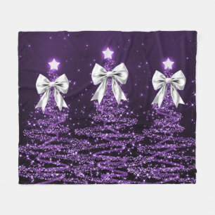 Weihnachtsglänzende Bäume Lila Falscher Silberboge Fleecedecke