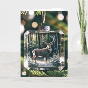 Weihnachtsglas Buck Deer Ornament Feiertagskarte