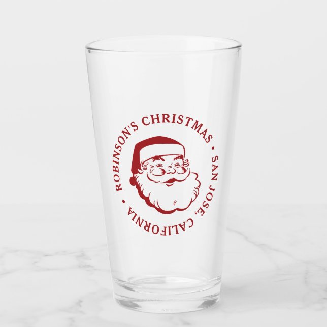 Weihnachtsglas des Party Santa Claus Pint Glas (Vorderseite)