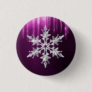 Weihnachtsglas Schneeflocke Winter Button