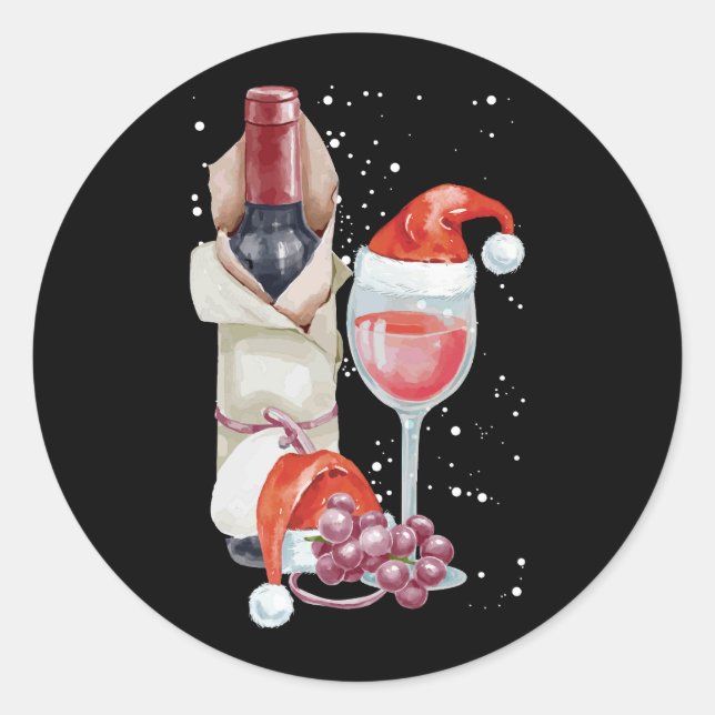 Weihnachtsglas-Weihnachtsmannmütze Runder Aufkleber (Vorderseite)