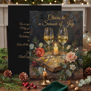 Weihnachtsgläser für Firmenkunden mit floralem Des Karte