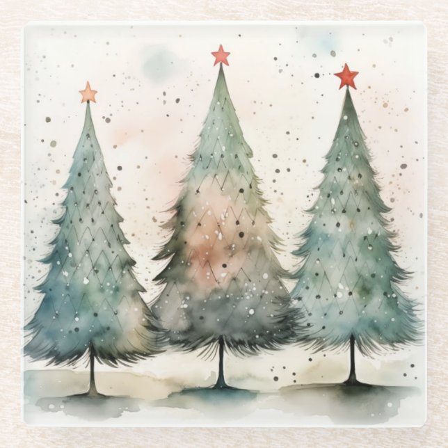 Weihnachtsgläser, Weihnachtsbaum-Untersetzer, Glasuntersetzer (Vorderseite)