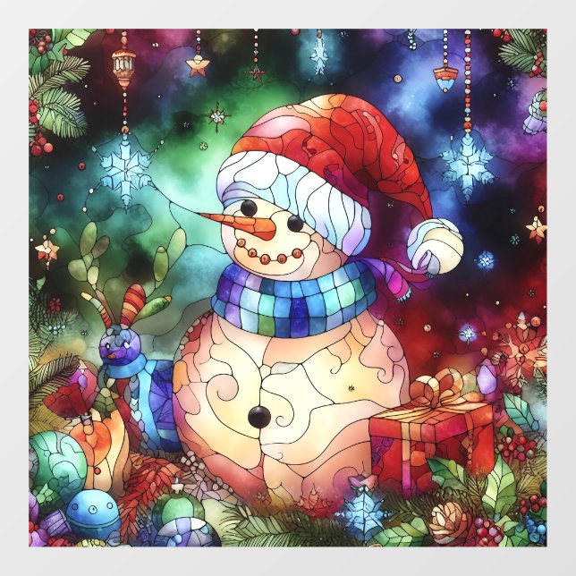 Weihnachtsglasfenster verkleidet fensteraufkleber (Blatt)