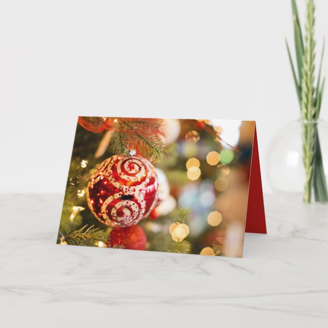 WeihnachtsGlitzer-rote Feiertagskarte (Vorderseite)